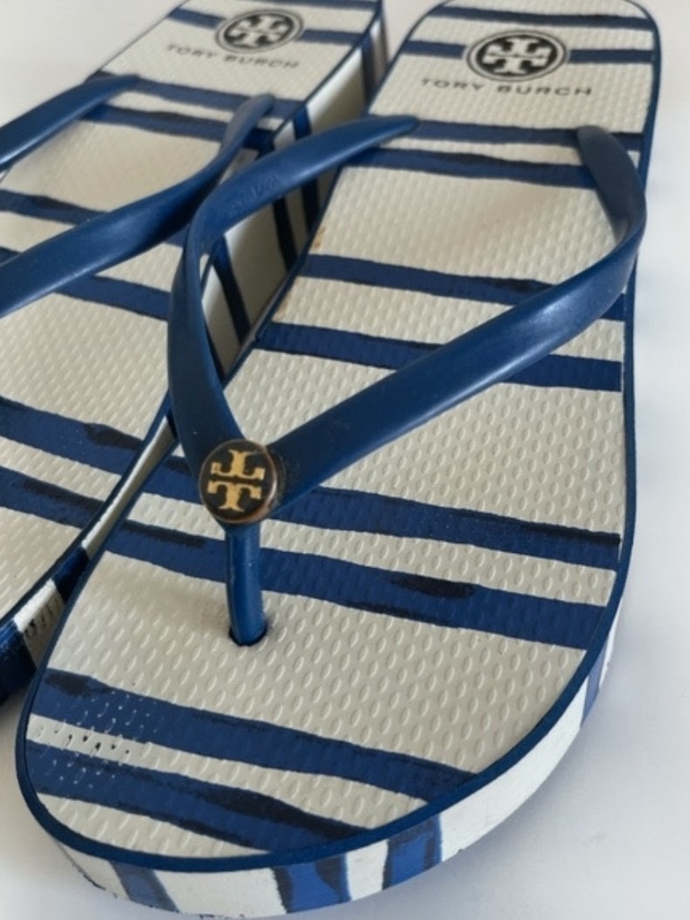 Tory Burch Blue & White Stripe Men’s Bag - Picture 7 of 9
